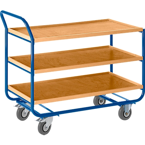 Tischwagen m. Holzrand, L 1000 x B 575 mm, 2 Etagen – Bild 2
