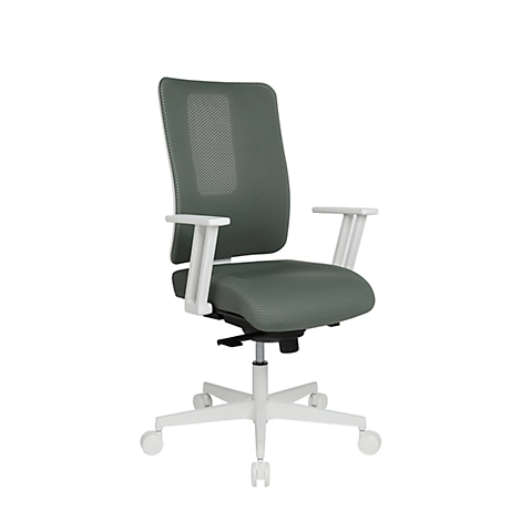 Topstar Bürostuhl Sitness Life 50, mit Armlehnen, 3D-Synchronmechanik, Muldensitz, Netzrücken, graugrün/weiß