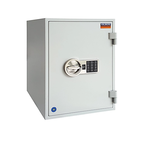 Tresor FRS 51, Feuerwiderstand LFS 60P nach EN 15659, Sicherheitsstufe S 2, Elektronikschloss, 2 Fachböden, B 445 x T 425 x H 510 mm, lichtgrau RAL 7035