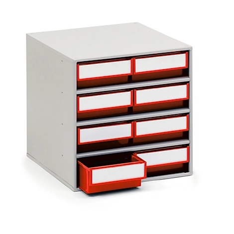 TRESTON Schubladenmagazin 0840, 8 Schubladen, T 400 mm, rot