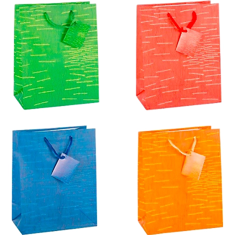 TSI Geschenktasche Laura, mittelgroß, 18 x 10 x 23 cm, reißfest, 12er-Set, farbsortiert