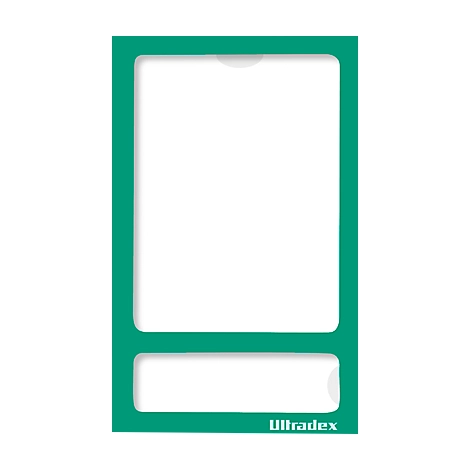 Ultradex Fotorahmen, magnetisch, transparente PET-Folie, für Fotos im Format 60 x 80 mm, grün, 5 Stück