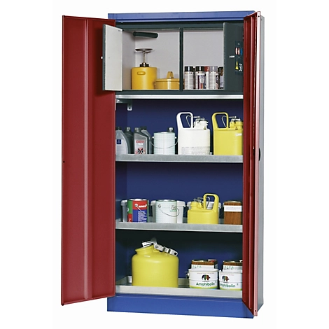 Umweltschrank asecos E-CLASSIC-UF, Flügeltüren, Front Purpurrot, B 950 x T 500 x H 1950 mm