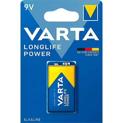 VARTA Batterie Longlife Power, Spannung 9 V, besonders langlebig, E-Block, 1 Stück