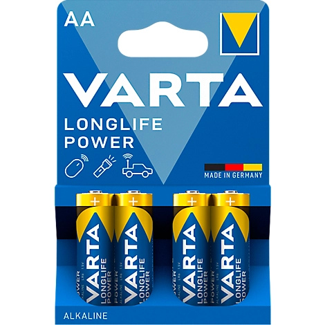 VARTA Batterien Longlife Power, Spannung 1,5 V, besonders langlebig, Mignon AA, 4 Stück