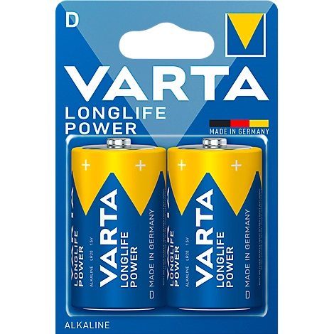 VARTA Batterien Longlife Power, Spannung 1,5 V, besonders langlebig, Mono D, 2 Stück