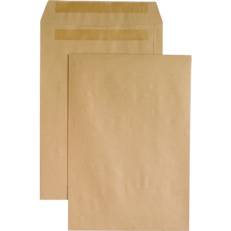 Versandtaschen Eurokuvert, B4, ohne Fenster, selbstklebend, 250 Stück, Papier, braun