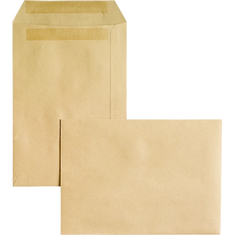 Versandtaschen Eurokuvert, C5, ohne Fenster, selbstklebend, 500 Stück, Papier, braun