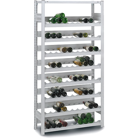 Weinflaschenregal, Grundfeld, Stecksystem, 7 Einsätze, 1750 x 1000 x 300 mm
