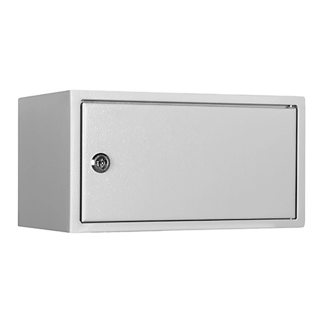 Wertfach WF 3, Volumen 9 l, Türanschlag rechts, Zylinderschloss mit 2 Schlüsseln, inkl. Verankerungsmaterial, H 160 x B 300 x T 200 mm, lichtgrau RAL 7035