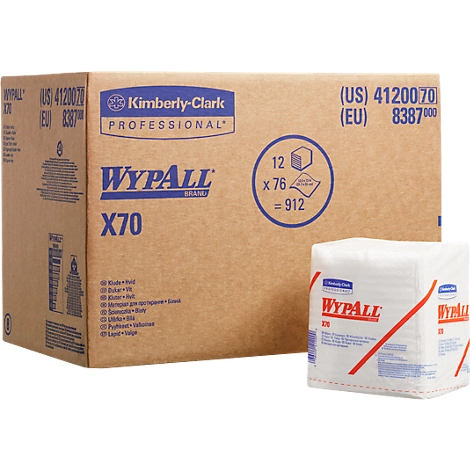 WYPALL* Wischtuch X-70, aus Hydroknitmaterial, 912 Tücher, 1-lagig, weiß