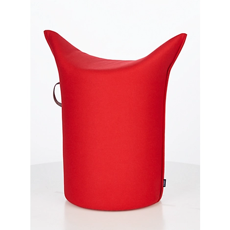 Zipfelhocker WERTHER, Wollfilz, schwer entflammbar, Sitzhöhe 500 mm, Griffschlaufe, rot
